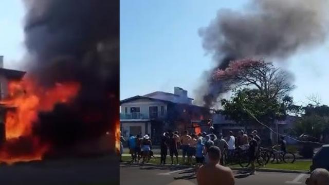 Queda de avião em área residencial provoca mortes e mobiliza equipes de resgate no RS